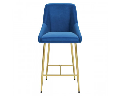 ZUO Madelaine Counter Chair - Navy/Gold