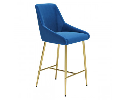 ZUO Madelaine Counter Chair - Navy/Gold