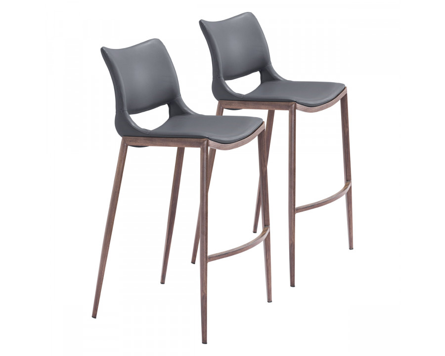 ZUO - Ace Bar Chair in Dark Gray/Brown