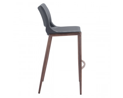 ZUO - Ace Bar Chair in Dark Gray/Brown