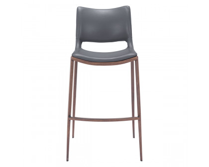 ZUO - Ace Bar Chair in Dark Gray/Brown