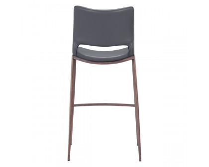 ZUO - Ace Bar Chair in Dark Gray/Brown