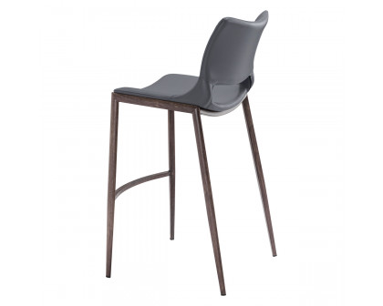 ZUO - Ace Bar Chair in Dark Gray/Brown