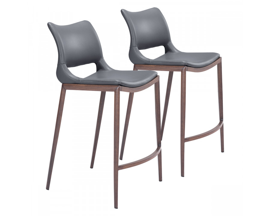 ZUO Ace Counter Chair - Dark Gray/Brown