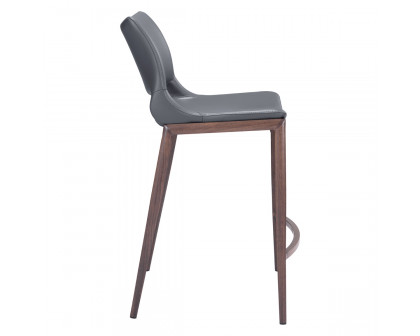 ZUO Ace Counter Chair - Dark Gray/Brown