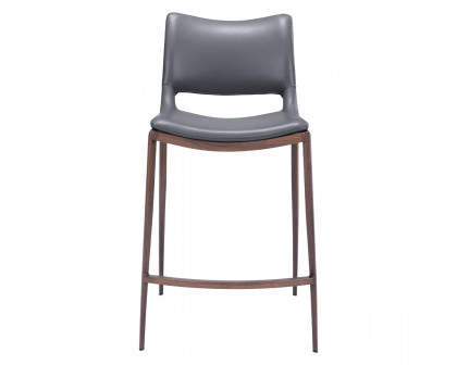 ZUO Ace Counter Chair - Dark Gray/Brown