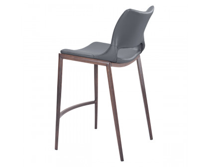 ZUO Ace Counter Chair - Dark Gray/Brown