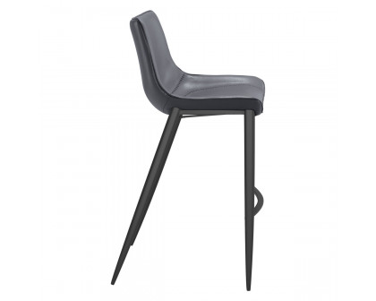 ZUO - Magnus Bar Chair in Dark Gray/Black