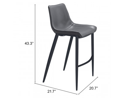 ZUO - Magnus Bar Chair in Dark Gray/Black