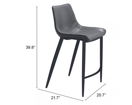 ZUO - Magnus Counter Chair in Dark Gray/Black