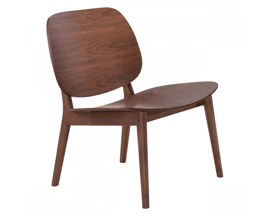 ZUO - Priest Lounge Chair in Walnut