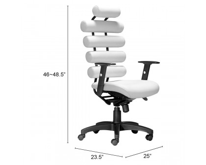 ZUO Unico Office Chair - White/Black