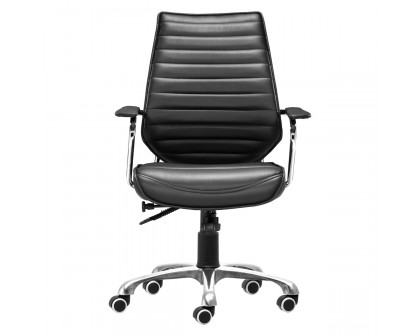 ZUO Enterprise Low Back Office Chair - Black/Silver