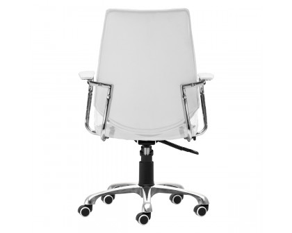 ZUO Enterprise Low Back Office Chair - White/Silver