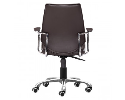 ZUO Enterprise Low Back Office Chair - Espresso/Silver