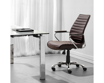 ZUO Enterprise Low Back Office Chair - Espresso/Silver