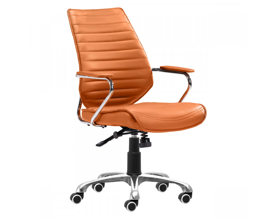 ZUO Enterprise Low Back Office Chair - Orange/Silver