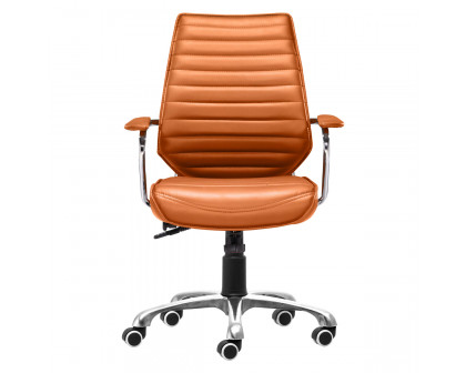 ZUO Enterprise Low Back Office Chair - Orange/Silver