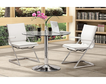 ZUO™ Lider Plus Conference Chair (Set Of 2) - White/Silver