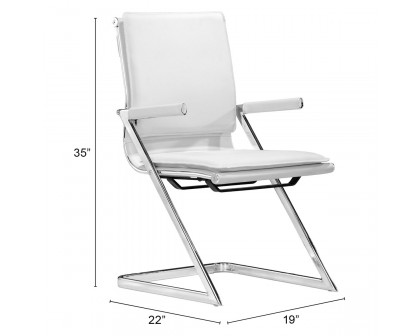 ZUO™ Lider Plus Conference Chair (Set Of 2) - White/Silver