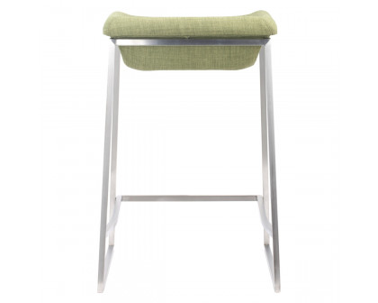 ZUO Lids Counter Stool (Set Of 2) - Green/Silver