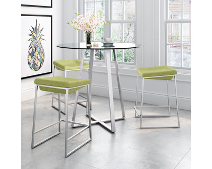 ZUO Lids Counter Stool (Set Of 2) - Green/Silver