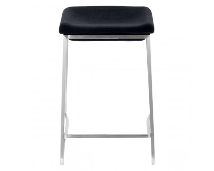 ZUO Lids Counter Stool (Set Of 2) - Dark Gray/Silver