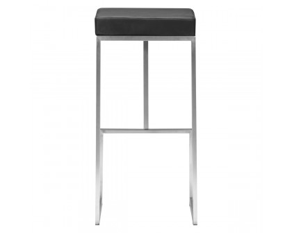 ZUO Darwen Barstool (Set Of 2) - Black/Silver