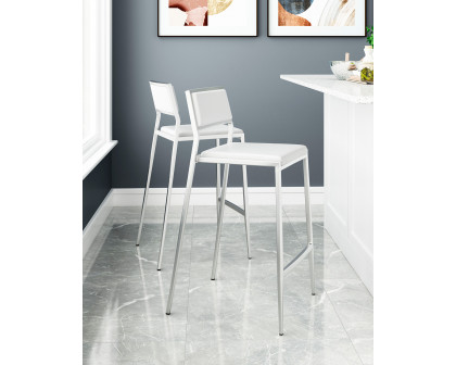 ZUO Dolemite Counter Chair (Set Of 2) - White/Silver