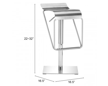 ZUO - Dazzer Barstool in Silver