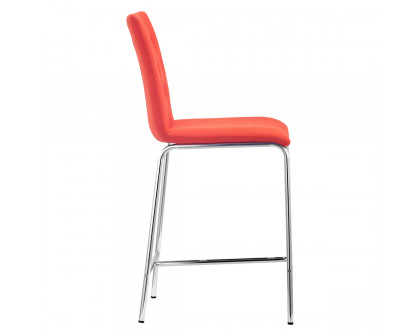 ZUO Uppsala Counter Chair (Set Of 2) - Tangerine/Silver