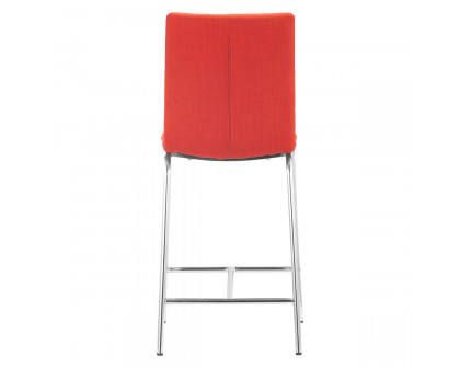 ZUO Uppsala Counter Chair (Set Of 2) - Tangerine/Silver