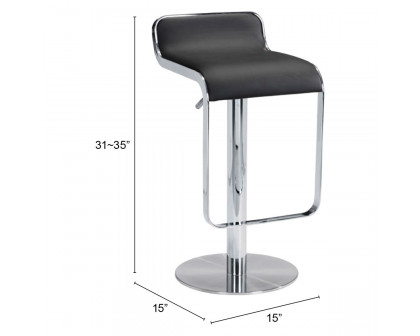 ZUO Equino Barstool - Black/Silver