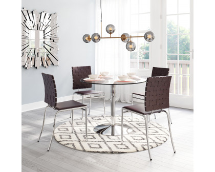 ZUO Criss Cross Dining Chair (Set Of 4) - Espresso/Silver