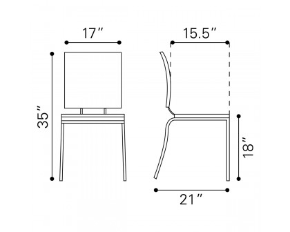 ZUO Criss Cross Dining Chair (Set Of 4) - Espresso/Silver