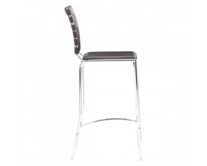 ZUO Criss Cross Counter Chair (Set Of 2) - Espresso/Silver