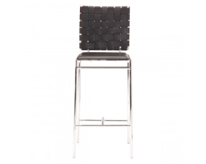 ZUO Criss Cross Counter Chair (Set Of 2) - Black/Silver