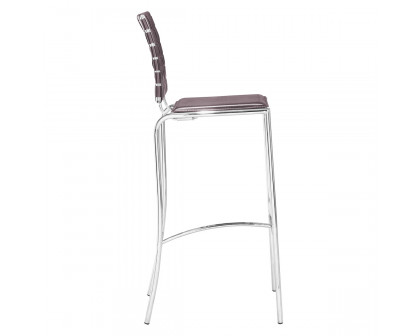 ZUO Criss Cross Bar Chair (Set Of 2) - Espresso/Silver