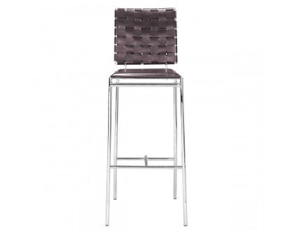 ZUO Criss Cross Bar Chair (Set Of 2) - Espresso/Silver