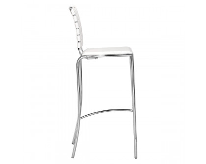 ZUO Criss Cross Bar Chair (Set Of 2) - White/Silver