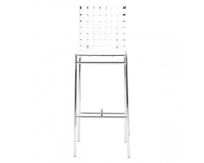 ZUO Criss Cross Bar Chair (Set Of 2) - White/Silver