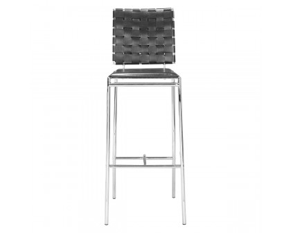 ZUO Criss Cross Bar Chair (Set Of 2) - Black/Silver