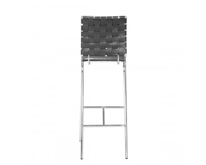 ZUO Criss Cross Bar Chair (Set Of 2) - Black/Silver