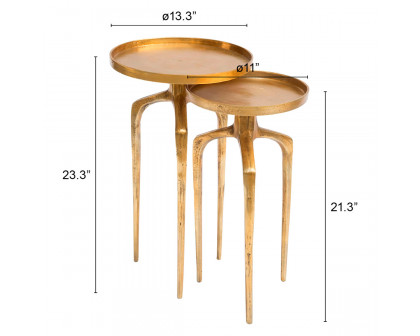 ZUO - Como Accent Table (Set Of 2) in Antique Gold