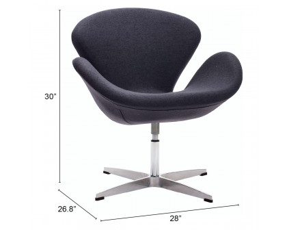 ZUO™ Pori Occasional Chair - Gray/Silver