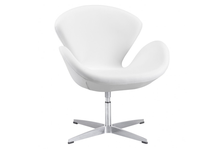 ZUO™ Pori Occasional Chair - White/Silver