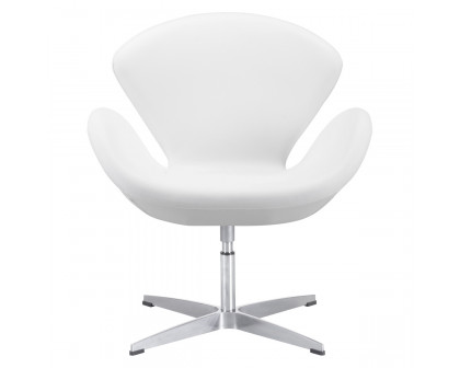 ZUO™ Pori Occasional Chair - White/Silver