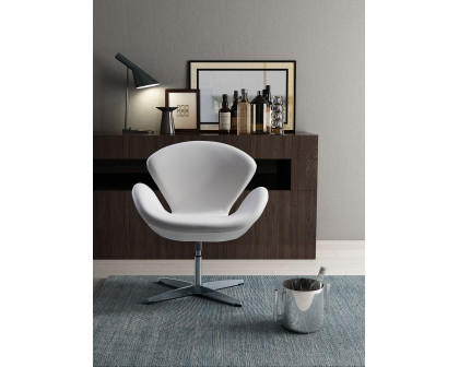 ZUO™ Pori Occasional Chair - White/Silver