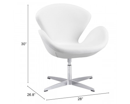 ZUO™ Pori Occasional Chair - White/Silver