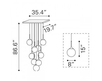 ZUO Epsilon Ceiling Lamp - White